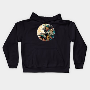 feminine nature, flowers, fauna, meditation, mental health, goddes, divine power Kids Hoodie